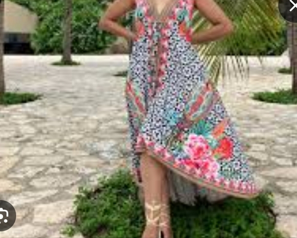 VENUS Floral High Low Dress - Pink and Black - Picture 12 of 13